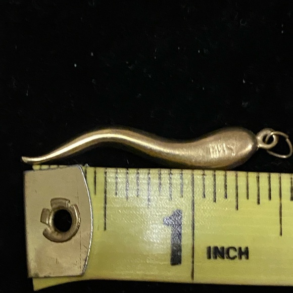 💛NWOT VTG 14K Solid Gold Italian Large Horn Pendant - Picture 2 of 11